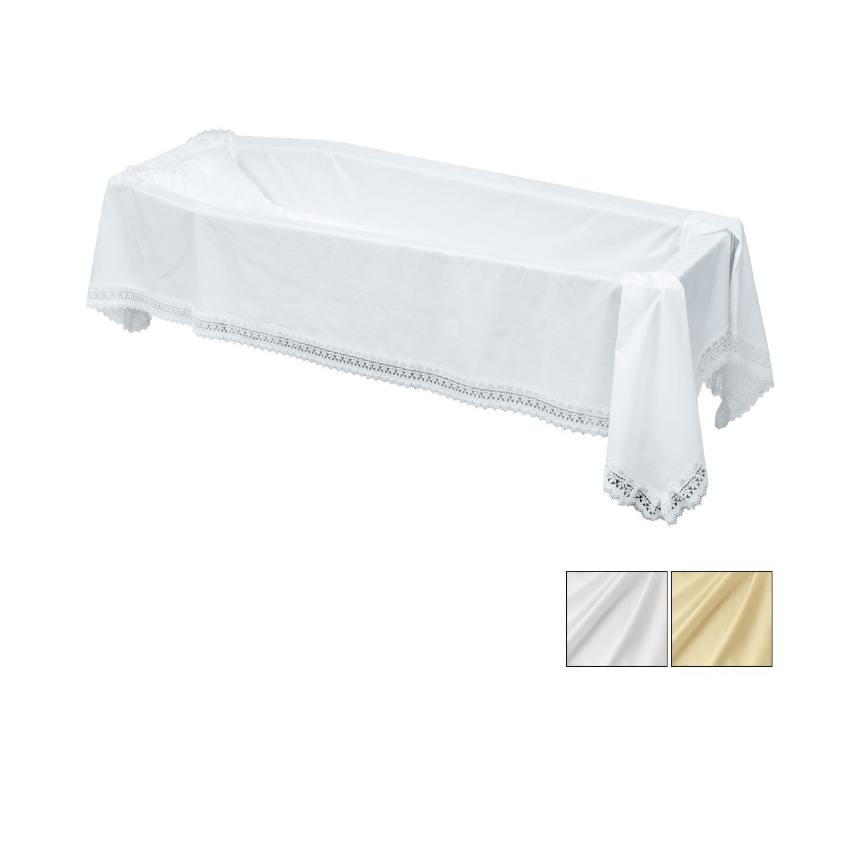 LENZUOLO COTONE PIZZO MACRAME BIANCO