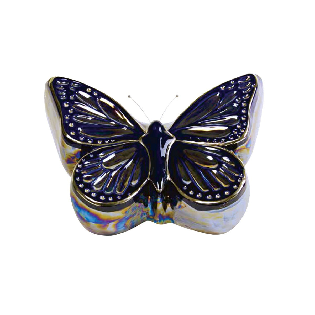 URNA CINERARIA FARFALLA IN CERAMICA ITALIANA 3°FUOCO CM H16X28X28 COLORE 116