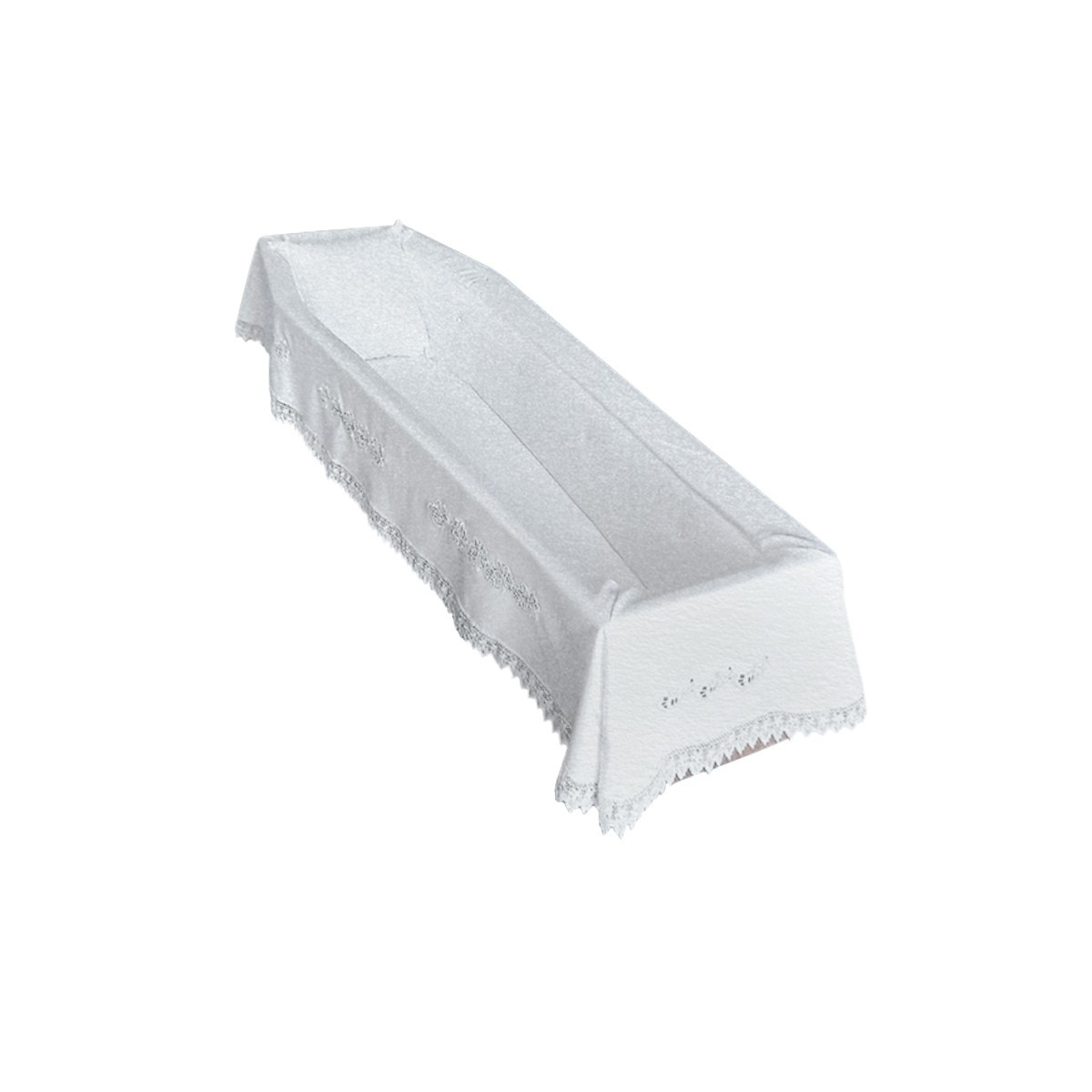 MOD.015 LENZUOLO TESSUTO SPECIALE 30-80 PANNA COMPLETO DI VELO MACRAME