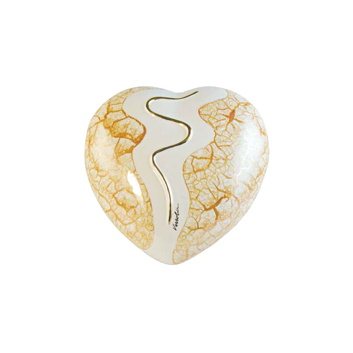 URNA CINERARIA CUORE IN CERAMICA ITALIANA 3°FUOCO CM H14X3X29 COLORE 76