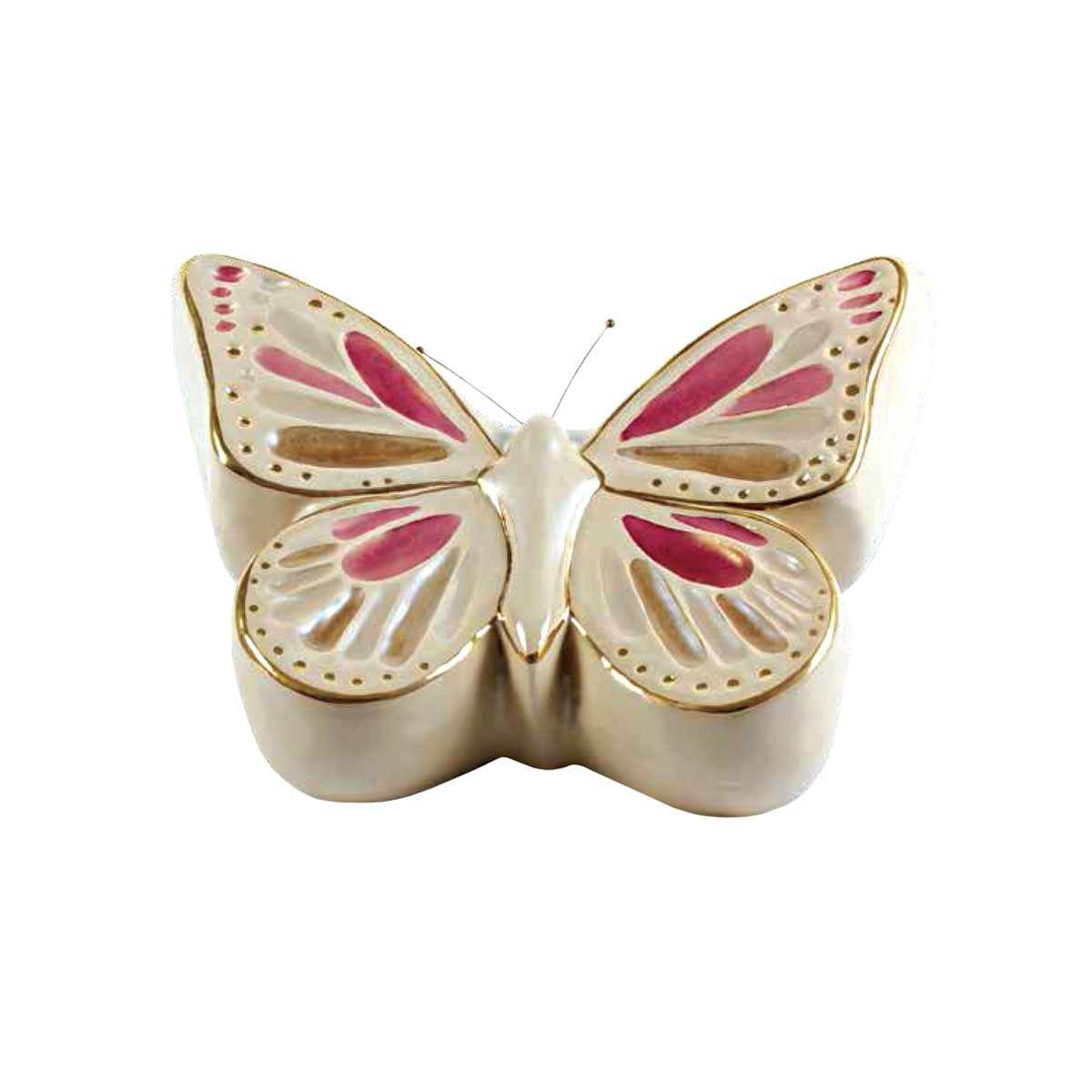 URNA CINERARIA FARFALLA IN CERAMICA ITALIANA 3°FUOCO CM H16X28X28 COLORE 117