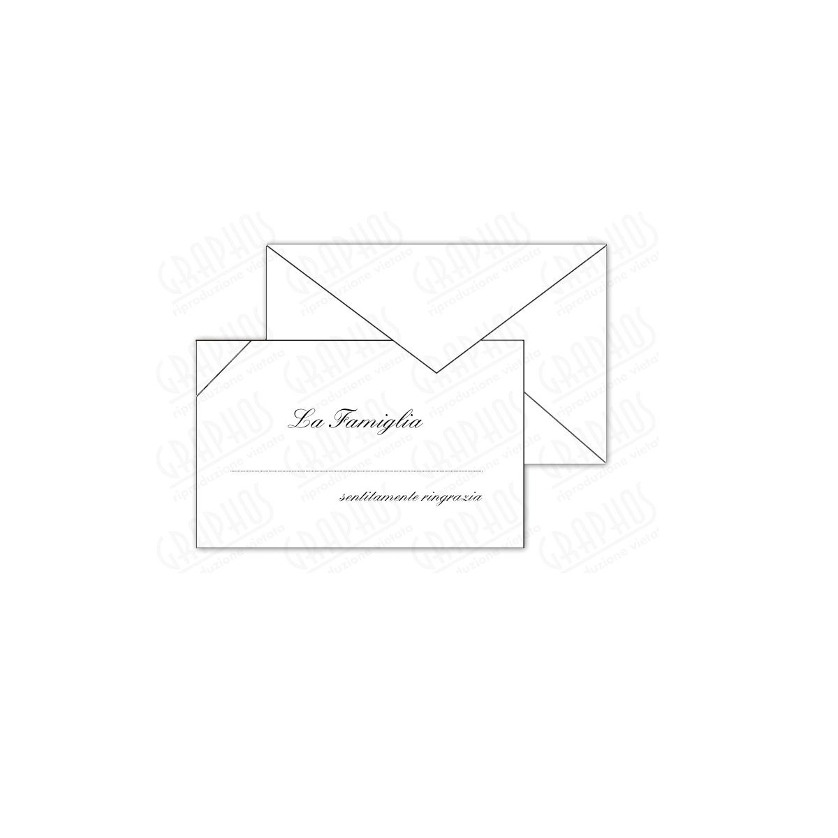 BIGLIETTINI RINGRAZIAMENTO BIANCHI LISTATI CON SCRITTA