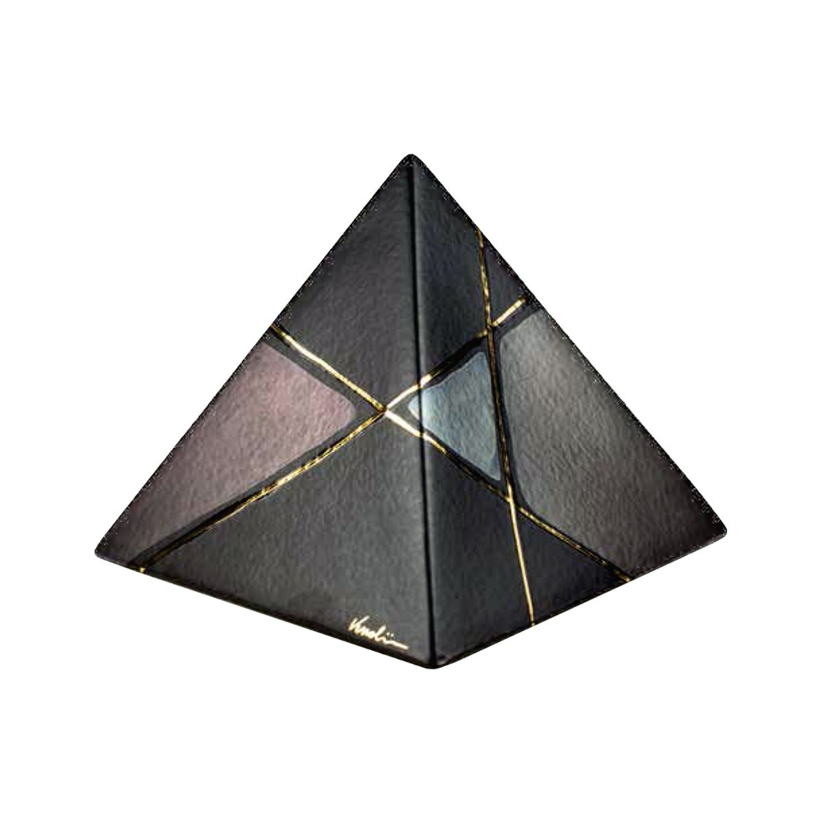 URNA CINERARIA PIRAMIDE IN CERAMICA ITALIANA 3° FUOCO CM H25X26X26 COLORE 95