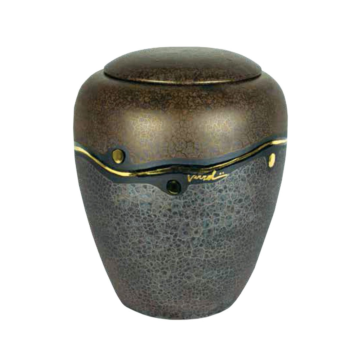 URNA CINERARIA VASO IN CERAMICA ITALIANA 3°FUOCO CM H20X30 COLORE 92/4