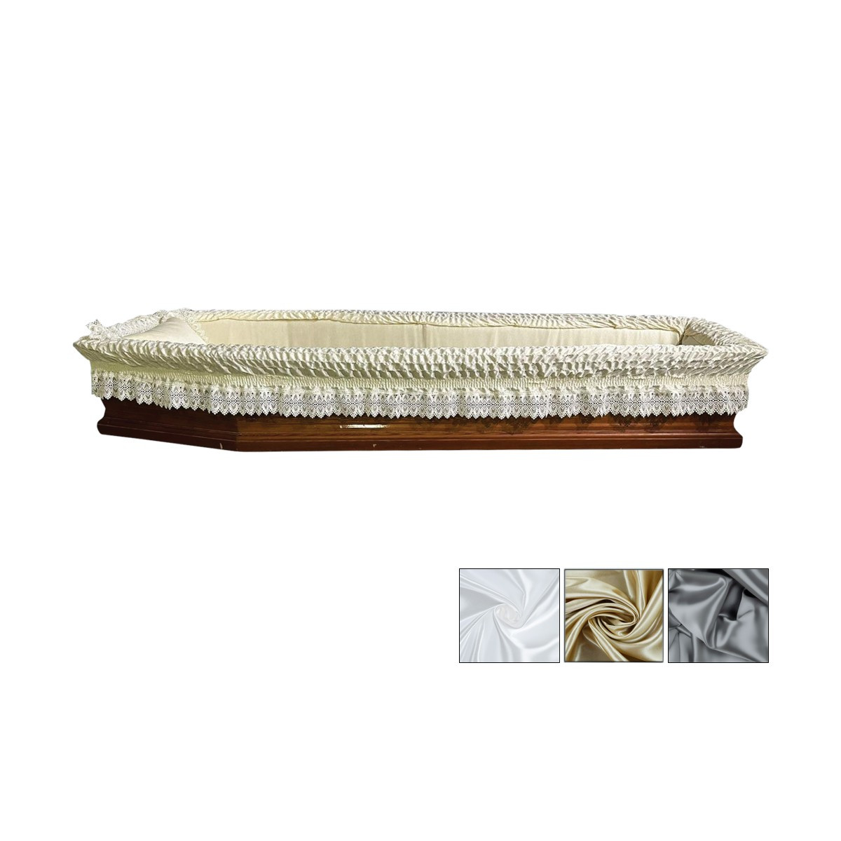 IMBOTTITURA CARTONATA IN TESSUTO E PIZZO MACRAME (MALTA)