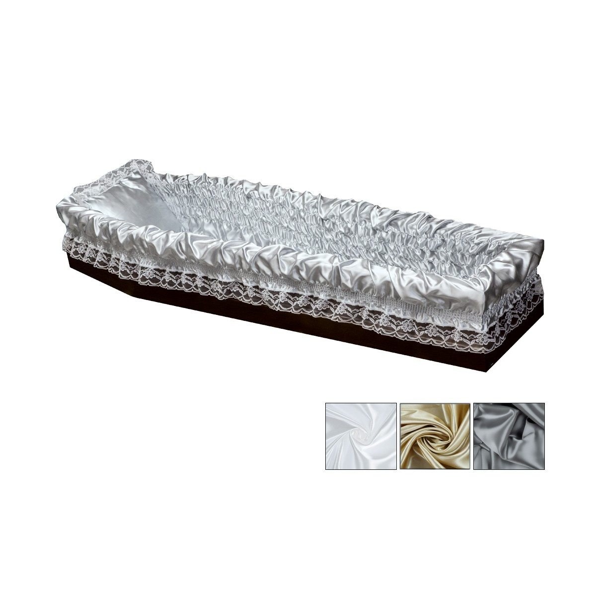 IMBOTTITURA IN RASO CON MATERASSINO VOLANT IN PIZZO