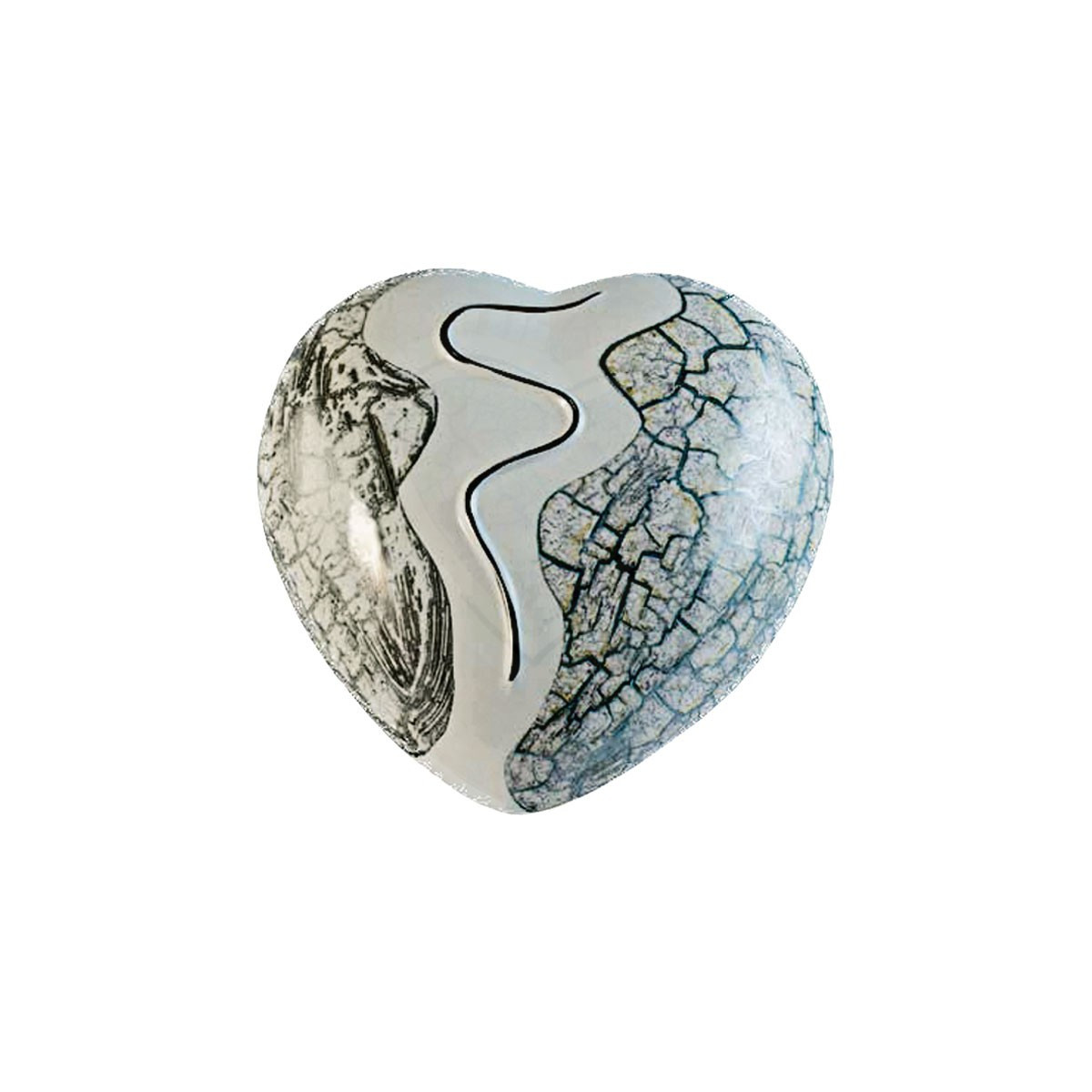 URNA CINERARIA CUORE IN CERAMICA ITALIANA 3°FUOCO CM H14X3X29 COLORE 73