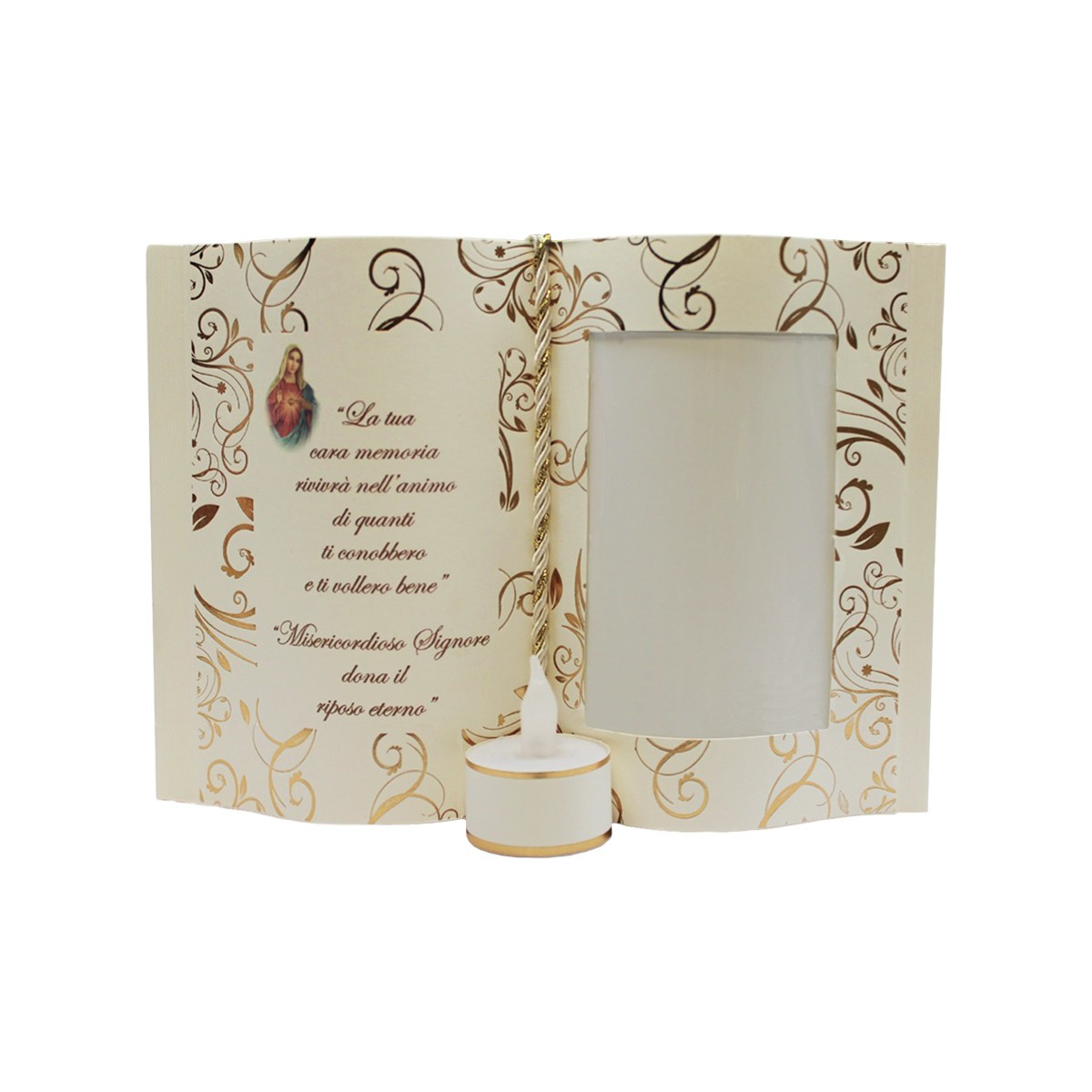 LIBRO SACRO PICCOLO C/LUMINO SACRO CUORE MARIA ORO