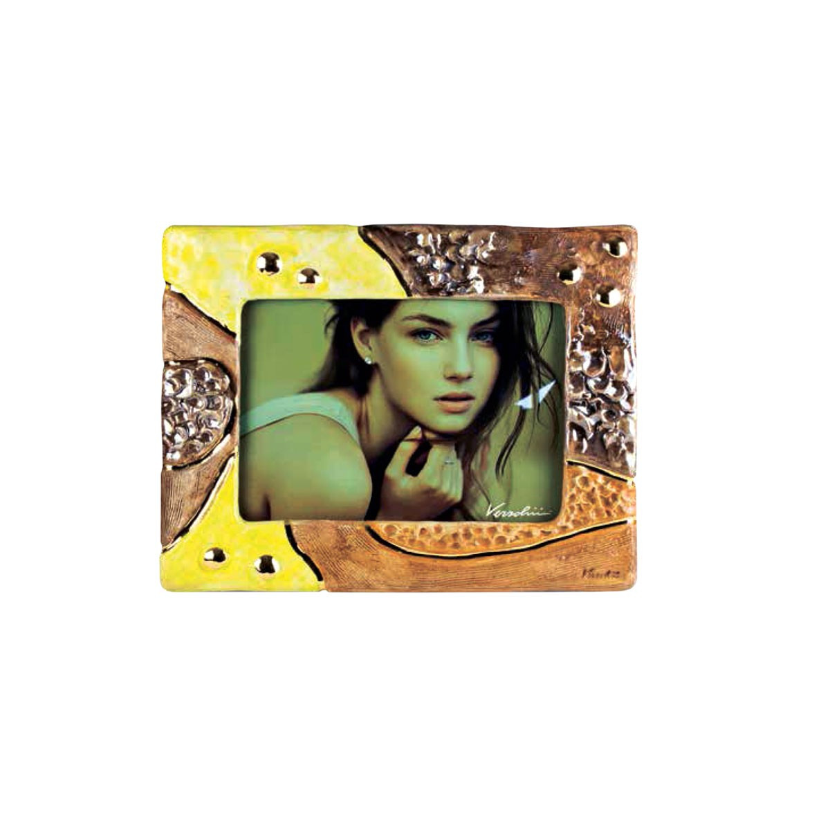 URNA CINERARIA PORTA FOTO IN CERAMICA ITALIANA 3° FUOCO CM H42X31X10 COLORE 135