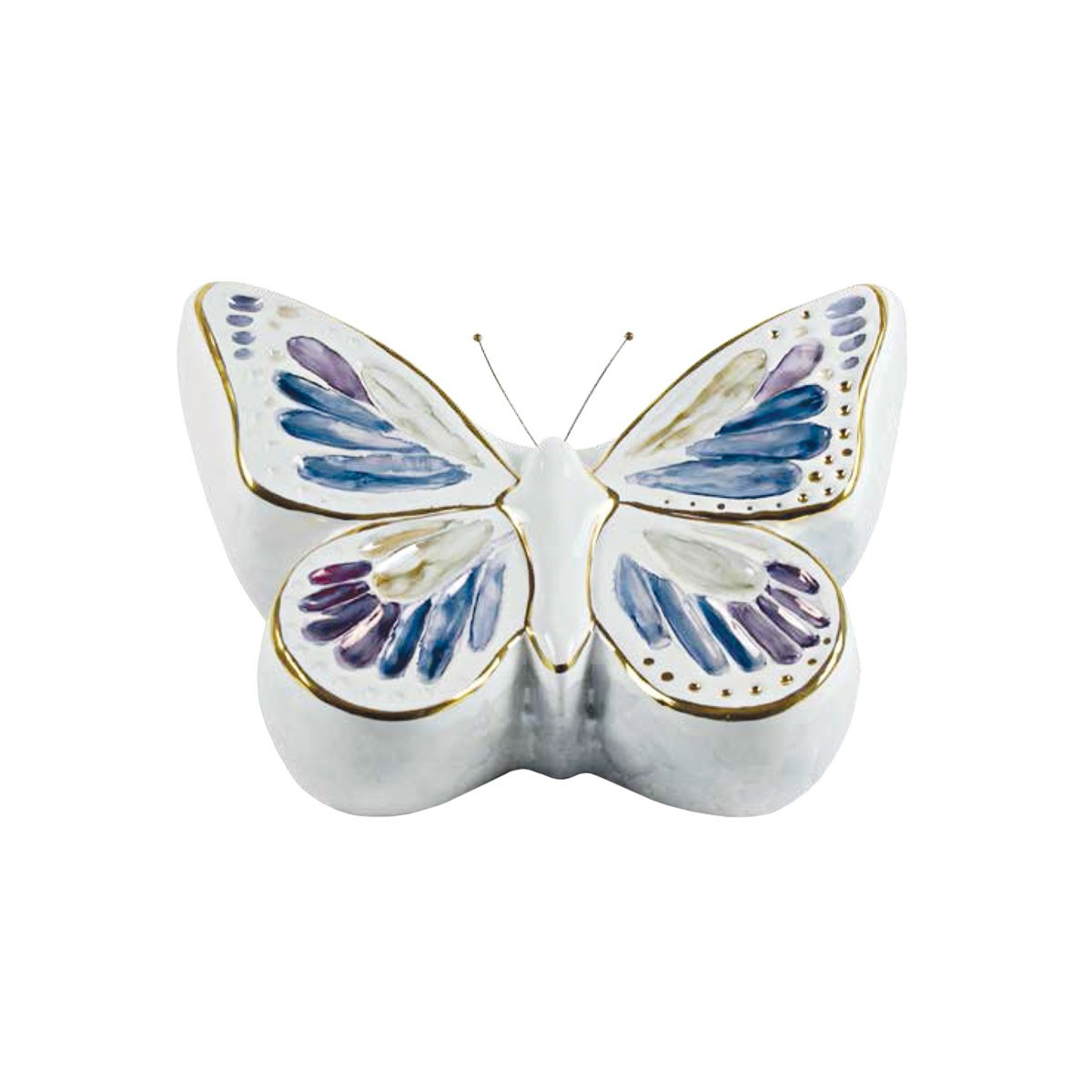 URNA CINERARIA FARFALLA IN CERAMICA ITALIANA 3°FUOCO CM H16X28X38 COLORE 115