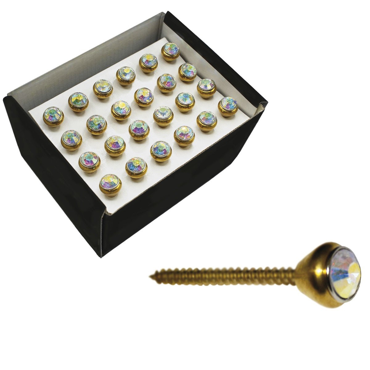 FUOCO - SET 24 VITI CRISTALLO COLORATO AURORA BOREALE