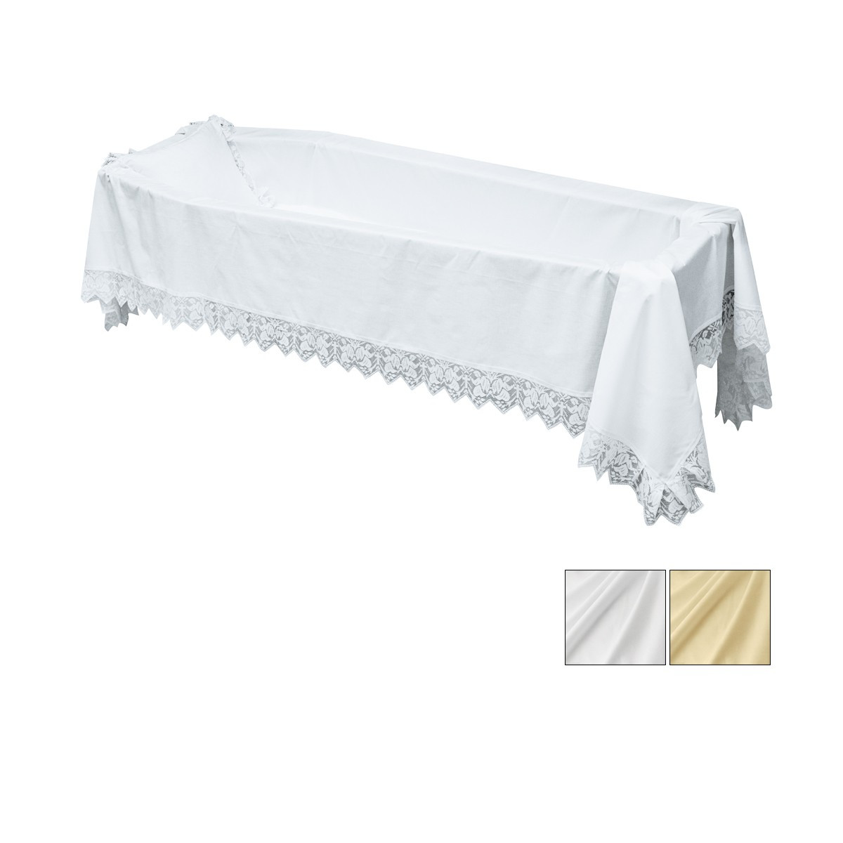 LENZUOLO COTONE PIZZO ANGELI BIANCO