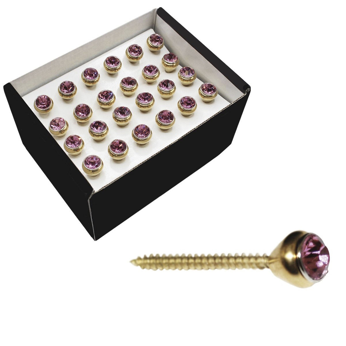 FUOCO - SET 24 VITI CRISTALLO COLORATO ROSA